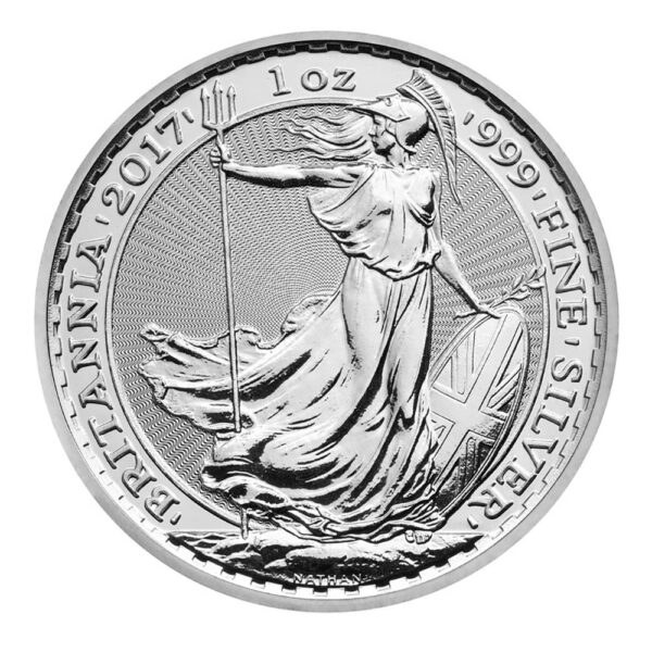 1 oz britannia fine silver bullion coin reverse