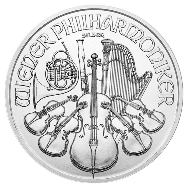 1 oz vienna philharmonic 2022 silver coin obverse