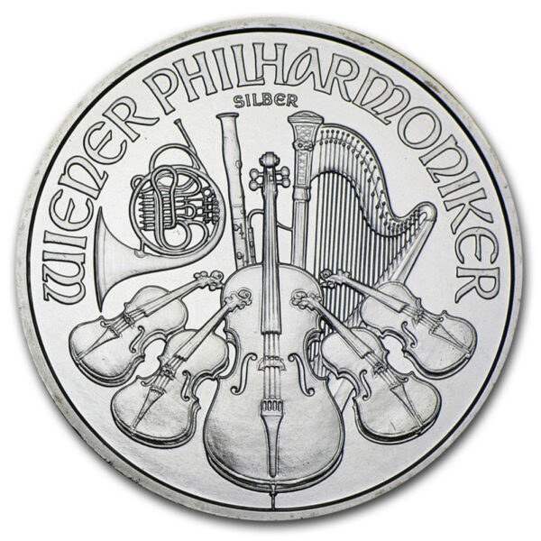 1 oz vienna philharmonic silver coin obverse