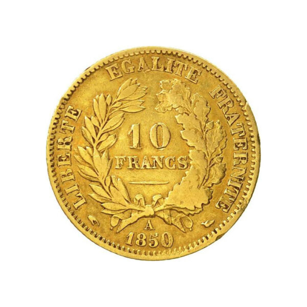 10 Francs Ceres 1850 1851 reverse size