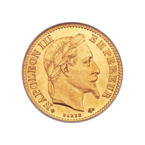 10 Francs Napoleon III 1861 1868 obverse size