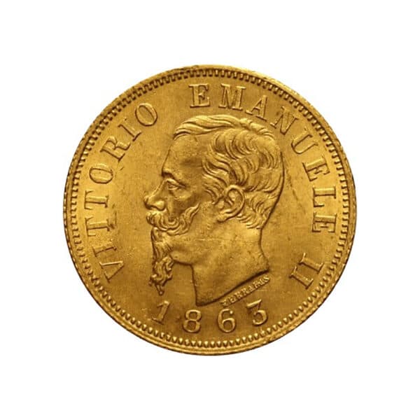 10 Lire Vittorio Emanuele II 1861 1865 obverse size