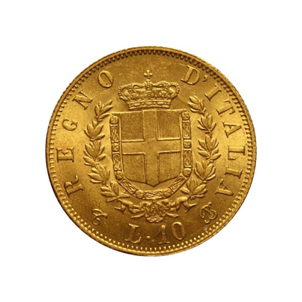 10 Lire Vittorio Emanuele II 1861 1865 reverse size