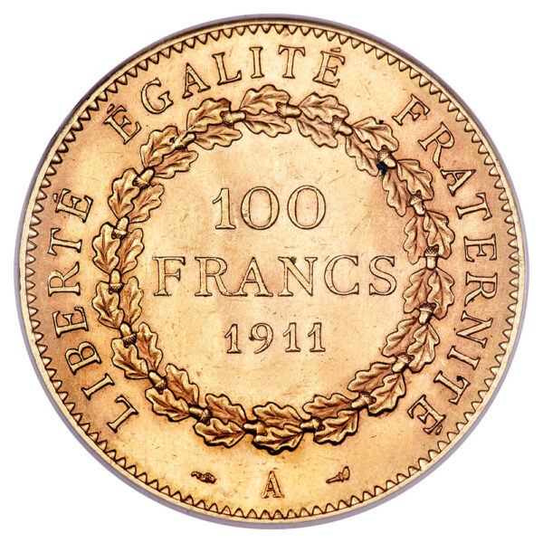 100 Francs Constitution 1907 1914 reverse
