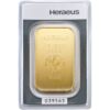 100 grams investment gold bar 9999 heraeus front 1