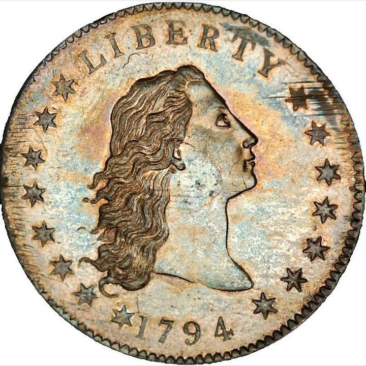 1794 flowing hair silver dollar