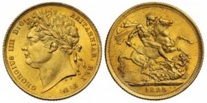 1825 sovereign george iv laureate head
