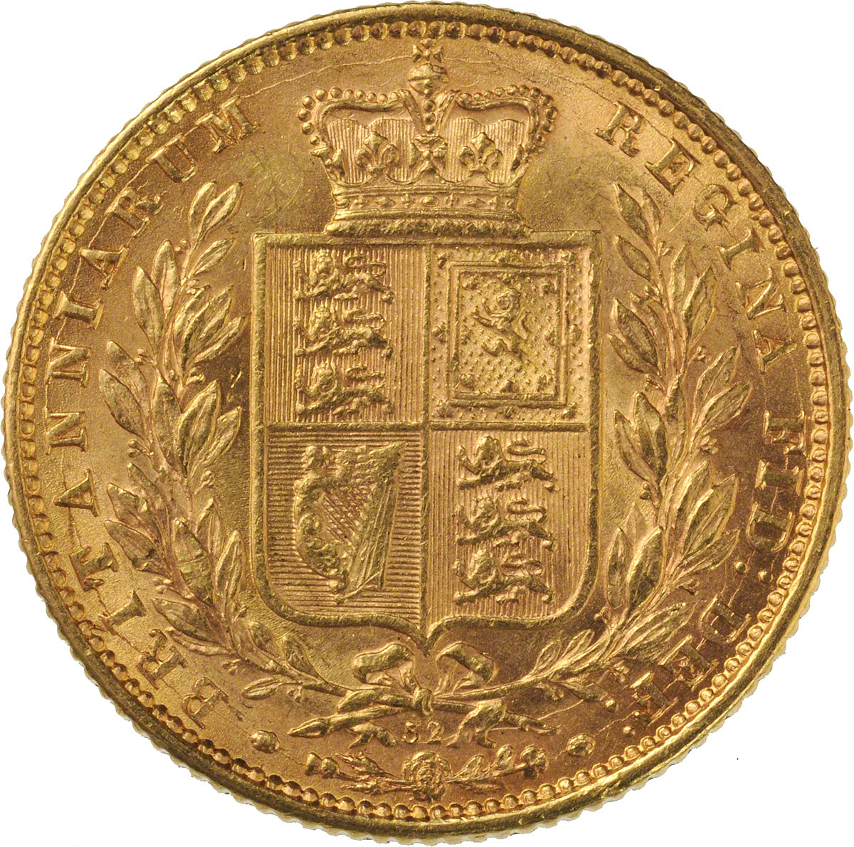 1872 Βικτώρια – Θυρεός (Νομισματοκοπείο Λονδίνου)