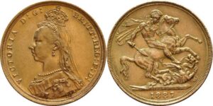 1887 sovereign victoria jubilee head london mint