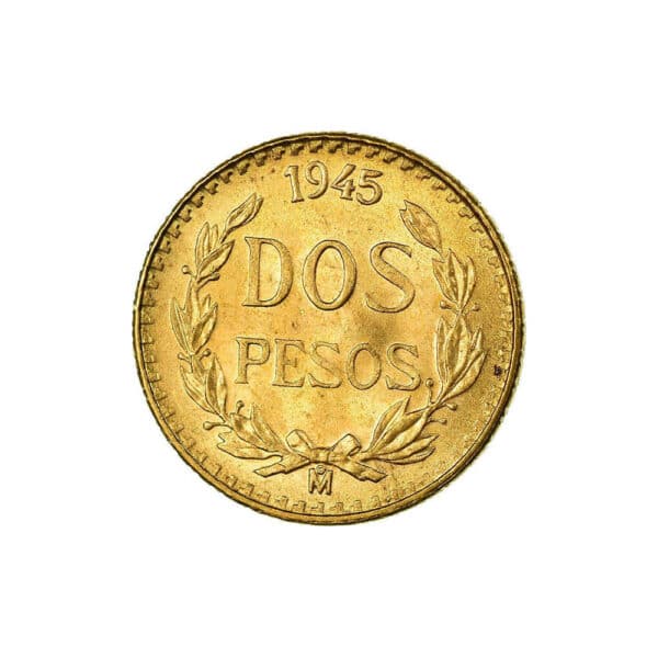 2 Mexican Pesos1919 1948 reverse size