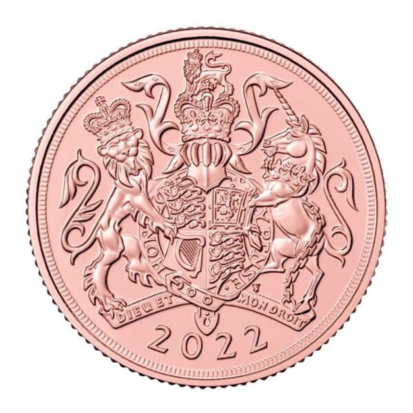 2 pound gold sovereign 2022 reverse