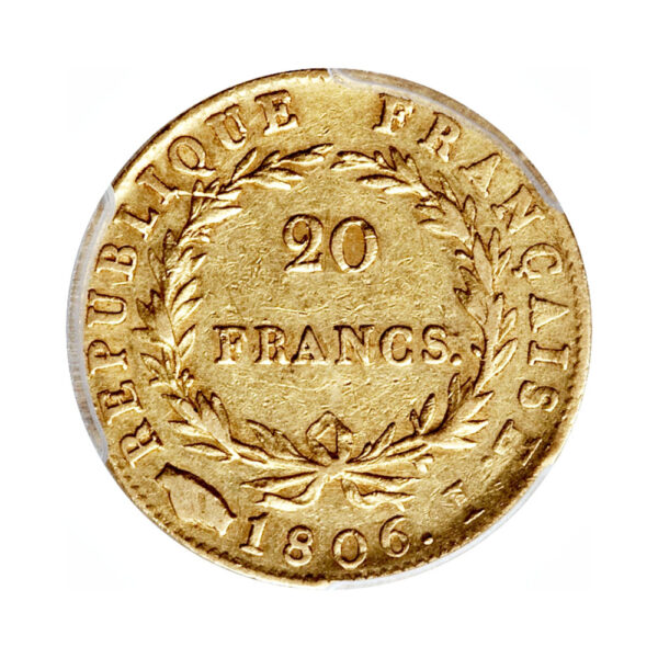 20 Francs Napoleon I nude head gregorian calendar reverse size