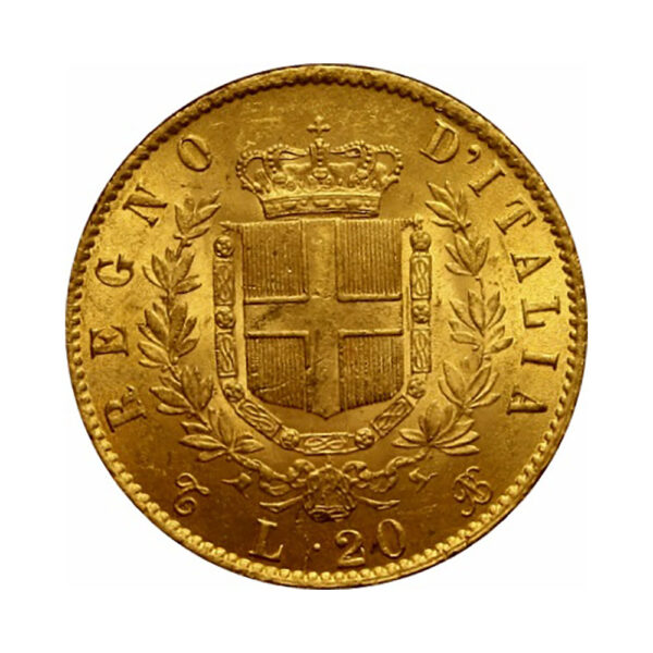 20 Lire Vittorio Emanuele II 1861 1878 reverse size
