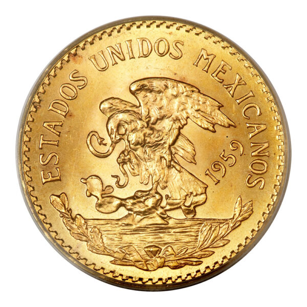 20 Mexican Pesos 1917 1959 obverse size