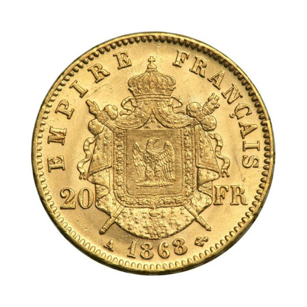 20 francs Napoleon III 1861 1870 mix dates reverse