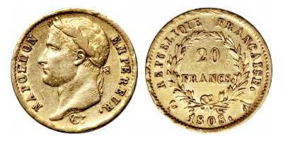 20 francs napoleon i 4 w
