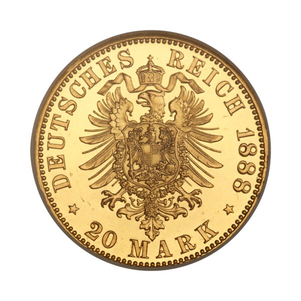 20 mark Friedrich III 1888 rerverse size