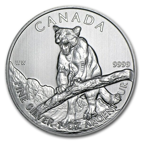 2012 canada 1 oz silver wildlife series cougar reverse