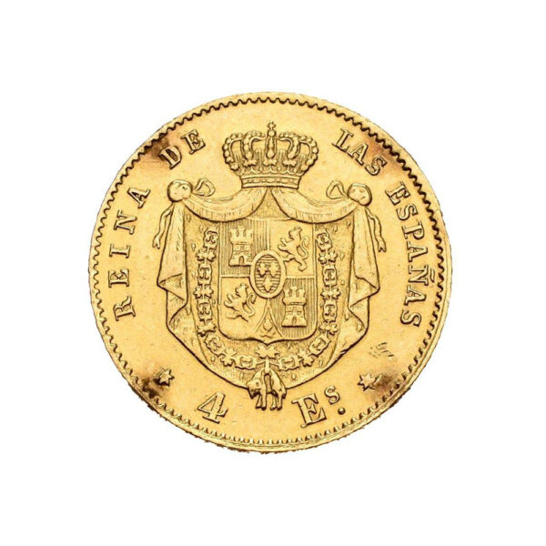 4 Escudos Isabel II 1865 1868 reverse