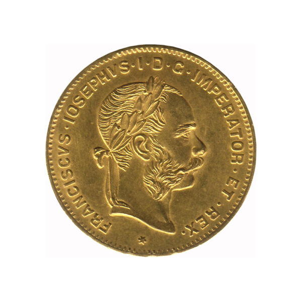 4 Florins 10 Francs Franz Joseph I obverse size