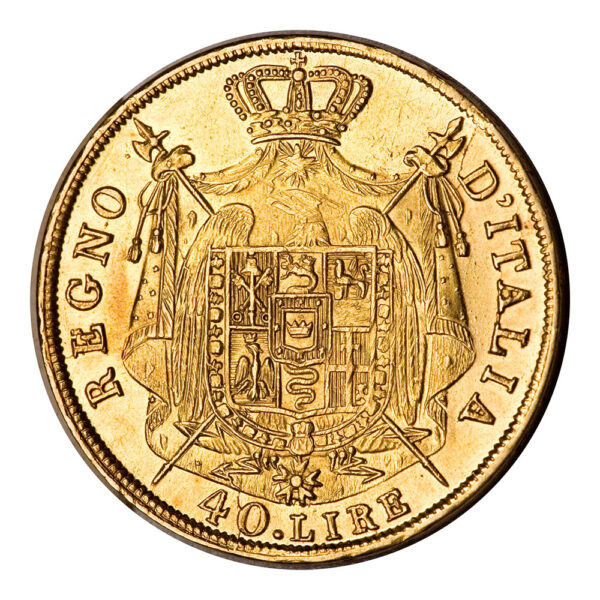 40 Lire Napoleon I 1807 1814 reverse size