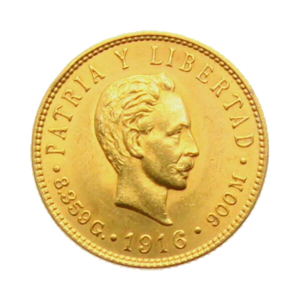 5 Pesos Jose Marti1916 obverse size