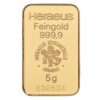 5 grams investment gold bar 9999 heraeus