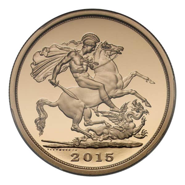 5 pounds gold sovereign 2015 reverse size