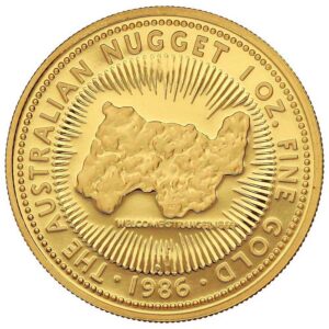 Australian nugget 1986 1 oz gold reverse