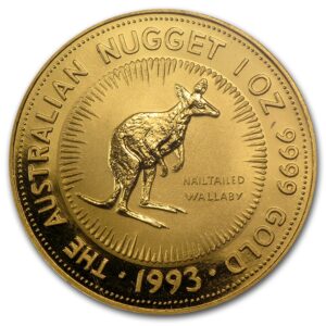 Australian nugget 1993 1 oz gold reverse