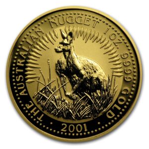 Australian nugget 2001 1 oz gold reverse
