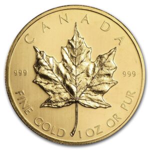 Canada Maple Leaf 1979 1989 1 oz gold reverse
