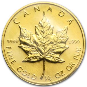 Canada Maple Leaf 1982 1989 1 4 oz gold reverse
