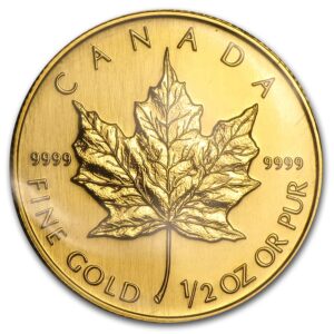 Canada Maple Leaf 1990 2003 1 2 oz gold reverse