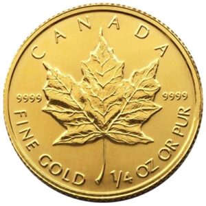 Canada Maple Leaf 1990 2003 1 4 oz gold reverse