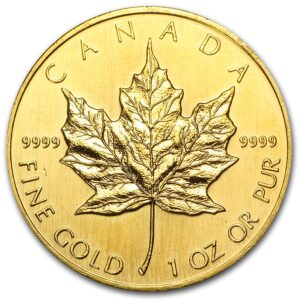 Canada Maple Leaf 1990 2003 1 oz gold reverse