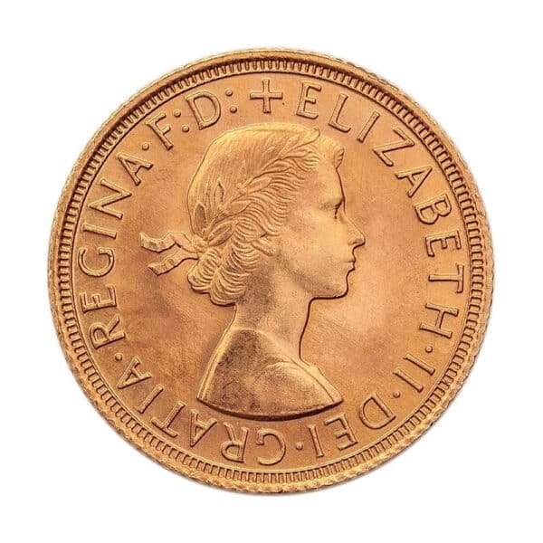 Gold Sovereign Elizabeth II 1st mixed dates obverse size 1