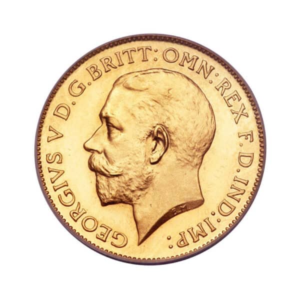 Gold sovereign George V mixed dates obverse size 1