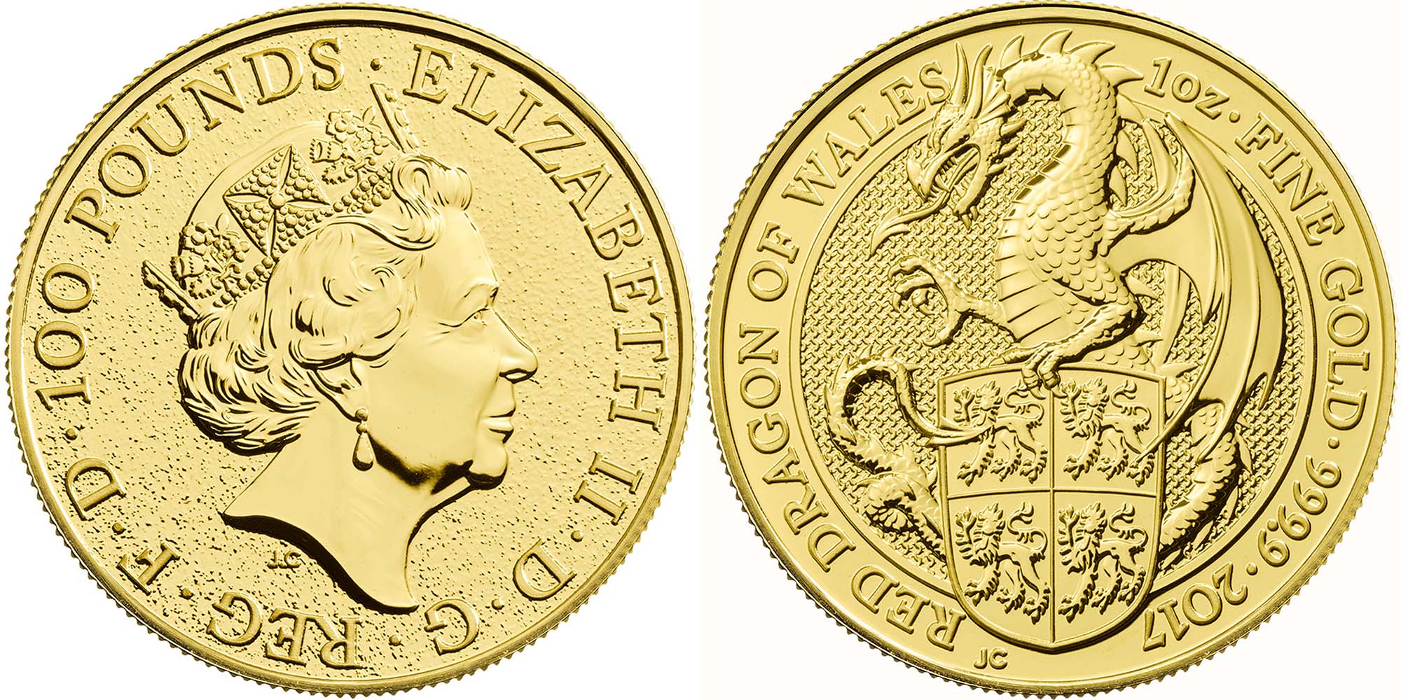 QUEEN’S BEASTS – RED DRAGON OF WALES – 1oz – GOLD