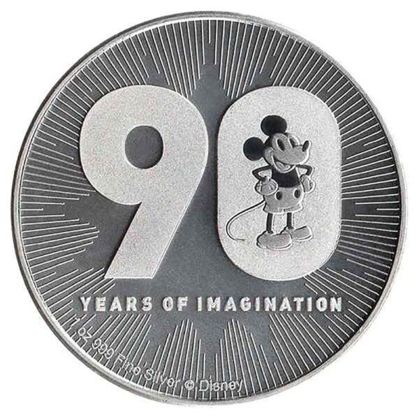 Silver Disney 90th Anniversary 1 oz Niue 2018 reverse