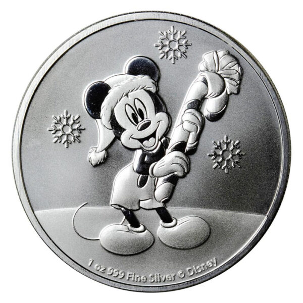 Silver Disney Mickey Christmas 1 oz Niue 2020 reverse
