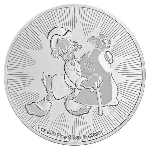 Silver Disney Scrooge McDuck 1 oz Niue 2018 reverse