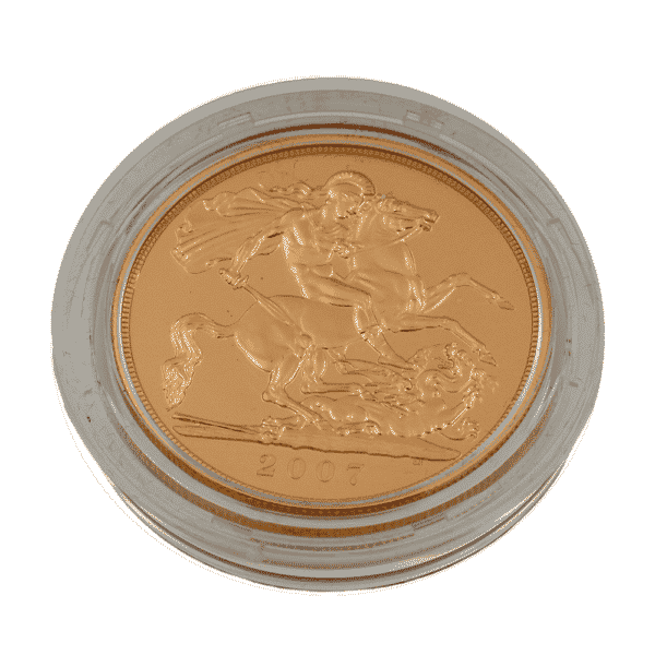 gold sovereign 5 pounds 2007 reverse