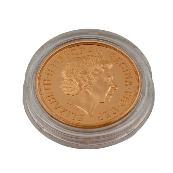 gold sovereign 5 pounds 2009 obverse
