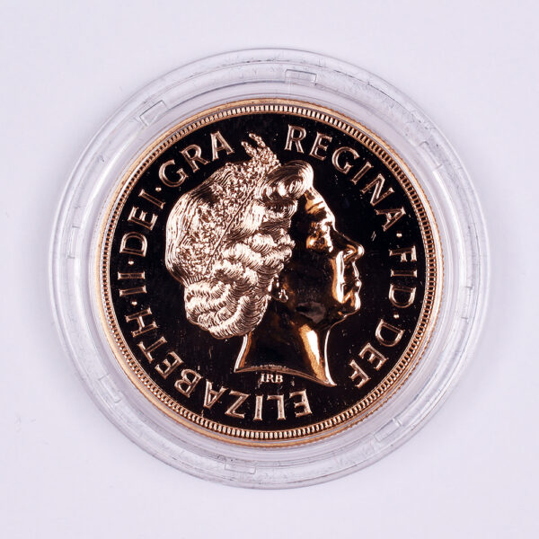 gold sovereign 5 pounds 2014 obverse