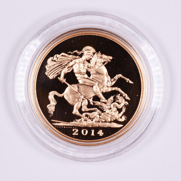 gold sovereign 5 pounds 2014 reverse