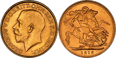 Χρυσή λίρα Γεωργίου Ε' 1911 - 1932
